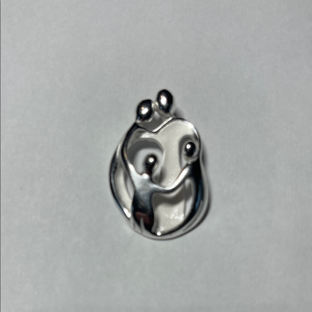 Carolyn Pollack Relios Solid Sterling Silver 4 Family Circle Modernist Pendant